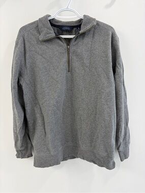 Roundtree & Yorke Men’s Gray Quarter-Zip Pullover Sweater - Medium